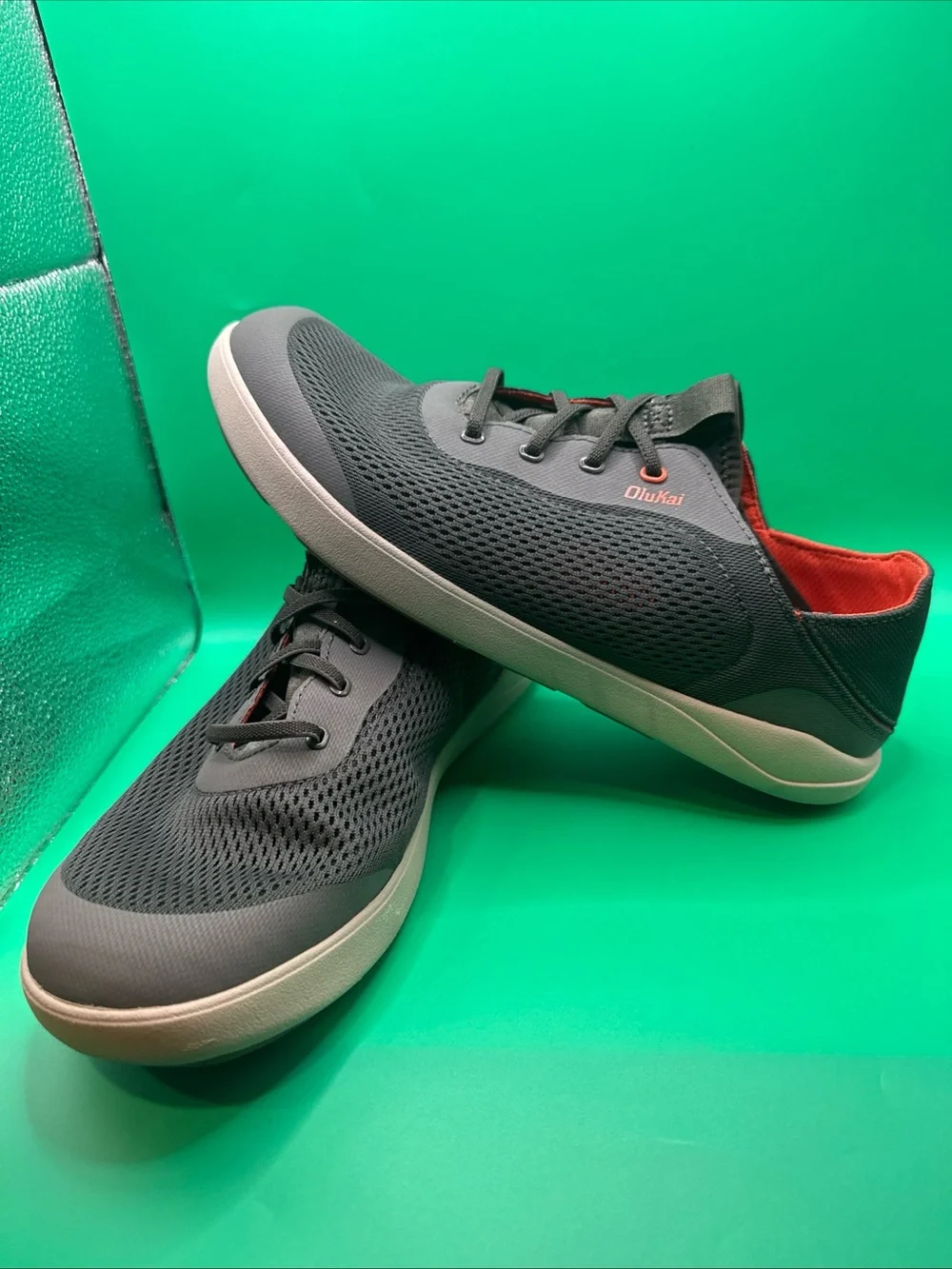Olukai Moku Pae Grey Mesh Casual Boat Water Shoes Mens 10 /EUR 43